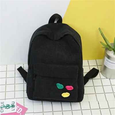 

New Style Corduroy Retro Backpack for College Girl Leisure Students Winter Travel Backpack