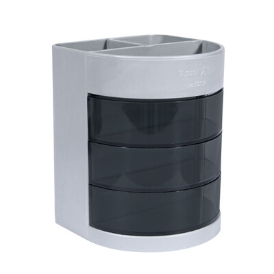 

Jinlongxing Glosen three-layer multi-function office pen holder desktop creative stationery storage box gray C2004