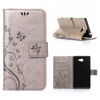 

MOONCASE Flower Pattern Premium Soft PU Leather Case Cover For Sony Xperia M2