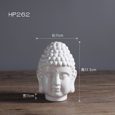 

Modern new Chinese style Zen Buddha head ceramic ornaments living room TV cabinet porcelain decorative crafts statue decoration