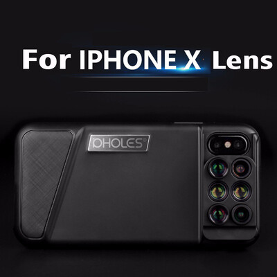 

2018 8 Plus Dual Camera Lens For Apple iPhone X 8 Plus Telescope Lens Fisheye Wide Angle Macro Lens For iPhone 7 Plus Black