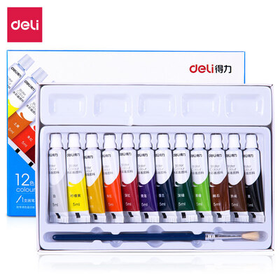 

Deli deli 12 colors 5ml student art special entry level watercolor painting paint watercolor paint 73859
