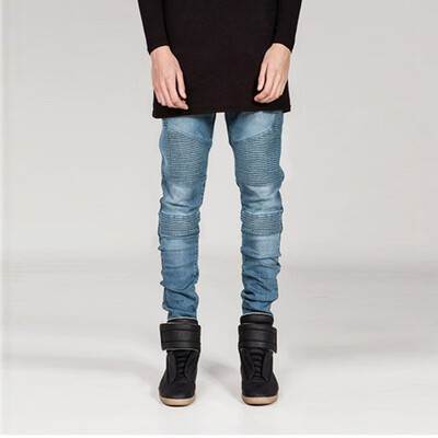 

Men Jeans Stretch Runway Slim Racer Biker Demin Jeans Hiphop Skinny Jeans Pants For Men