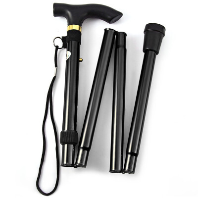 

Aluminum Metal Folding Walking Stick with Adjustable Height&Non-slip Rubber Base Four telescopic folding climbing sticks