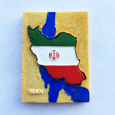 

1Pcs Creative Iran Persian Gulf Caspian Sea Creative Flag Map Tourist Souvenir Fridge Magnet Refrigerator Magnetic Stickers