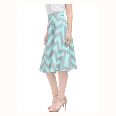 

ShippingAllegra K Womens V-pattern printed zipper flared maxi skirt