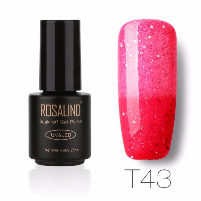 

ROSALIND Gel 1S 7ML Changing Temperature Nail Polish UV LED Glitter Manicure Nail Art Semi Permanent Soak Off Gel Lacquer