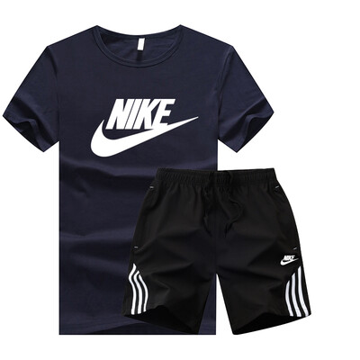 

Damaizhang Brand Men T-shirt With short Pants Summer Mens Jogging Set Cotton Breathable Track Suit Running Clothing