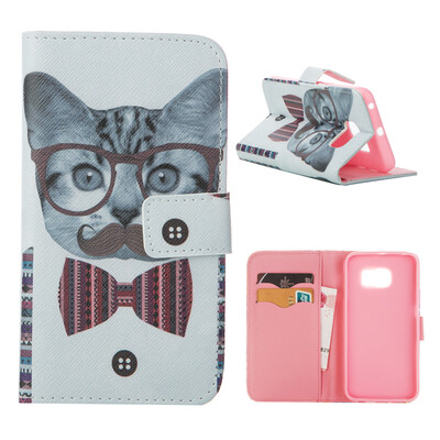 

MOONCASE Case for Samsung Galaxy S6 Edge Flip PU Leather Fold Wallet Card Slot Kickstand Back Case Cover [Pattern series] /a10
