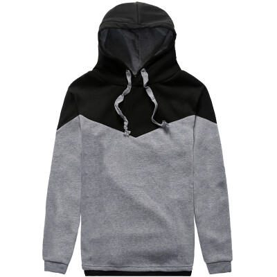 

Zogaa New Autumn&Winter Mens Hoodies Contrast Color Slim Thickened Fleece Hoodies