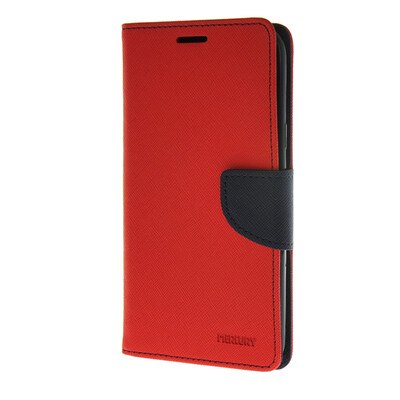 

MOONCASE Splice Color Leather Wallet Flip Card Slot Bracket Back Case Cover for Samsung Galaxy J7 Red