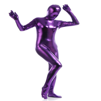 

Womens Shiny Metallic Zentai Full Bodysuit Lady Pink Full Bodysuit Tights Dancewears Womens Catsuit Fancy Halloween Costumes