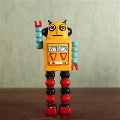 

American retro cartoon anime robot resin figurines decoration cafe bar shop window restaurant shelf display accessories