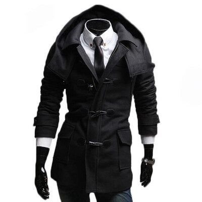

Zogaa New Men's Wool Coats Horn Button