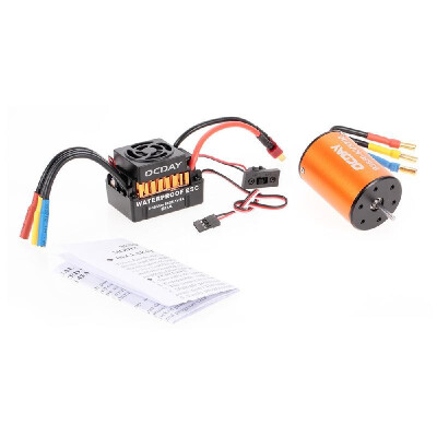 

OCDAY B3650 5200KV 4P Sensorless Brushless Motor&Waterproof 60A Sensorless Brushless Car ESC 110 RC Car