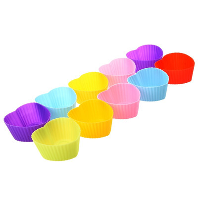 

UpperX 10X Sweet Heart Jello Ice Maker Dessert Muffin Cup Cake Silicone Baking Molds