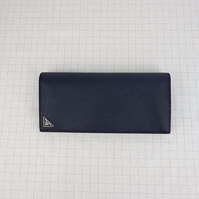 

PRADA blue cross triangle long wallet