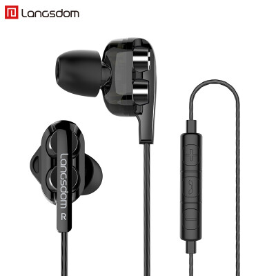 

Lanston D4CX earphone in-ear double-motion HiFi quad-core subwoofer sound-proof noise-reduction tuning universal Apple Huawei millet phone karaoke chicken game headset black