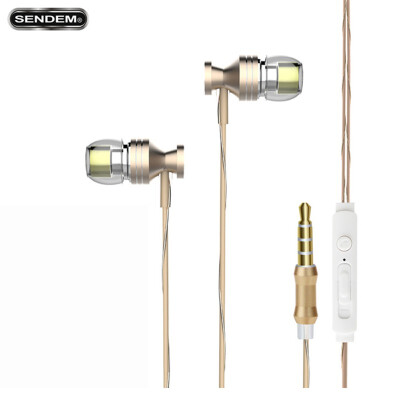 

SENDEM U201 In-Ear Headset Dynamic Dual Driver Earphone heavy bass sports Headphone Noise Isolating HiFi Music Earbuds With Mic