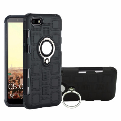 

SHS Phone Case For Huawei Y3 2017Y9 2018Y5 Prime 2018 Luxury Armor Ring Bracket Silicon TPU Lattice texture