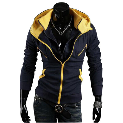 

Zogaa Mens Hoodie False Two Piece Contrast Color Fashion Hooded