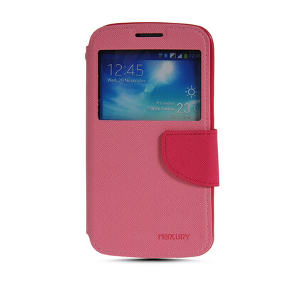

MOONCASE Classic cross pattern Leather Side Flip Wallet Card Pouch Stand Case Cover For Samsung Galaxy Grand 2 G7106 Pink