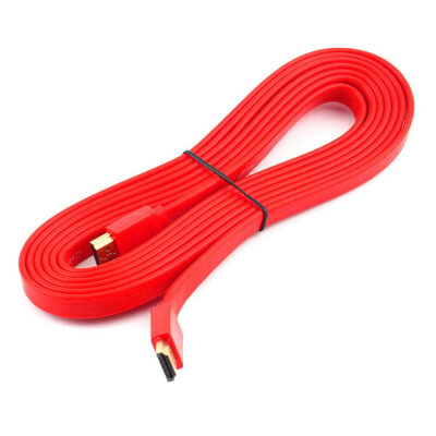 

Flat Noodle HDMI Cable HighSpeed For HDMI 3D DVD HDTV 1.5m 3m 5m red 3m