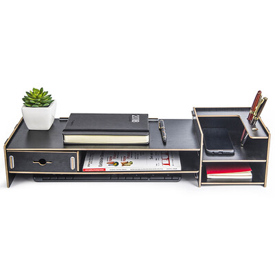 

Jinlongxing Glosen laptop stand LCD display increased shelf keyboard storage rack office desk DIY storage box D9138 black