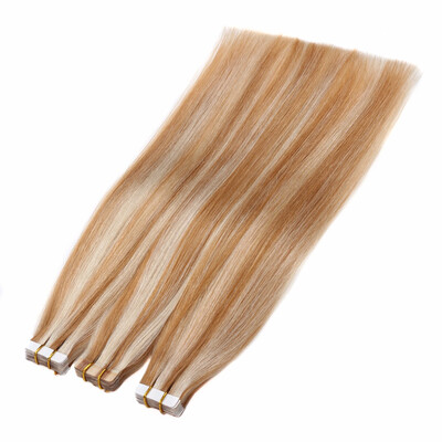 

BHF Hair Tape Hair Extension Remy Human Hair Brazilian Silky Straight White Seamless Tape In Hair 2 20PcsPack