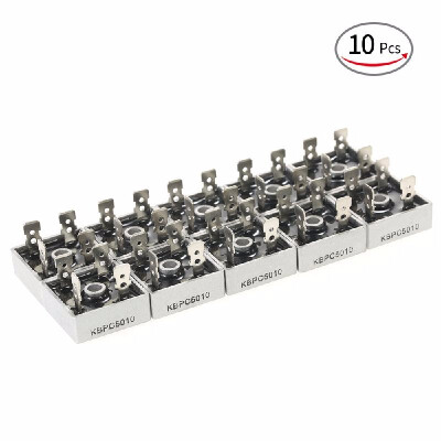 

10pcs 50A 1000V KBPC5010 Metal Housing Single Phase Diode Bridge Rectifier