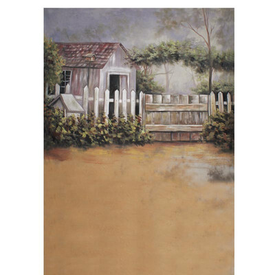 

Courtyard Fence Photo Backdrop 57FT Vinyl Fabric Cloth Digital Printing Photo Background s-1145