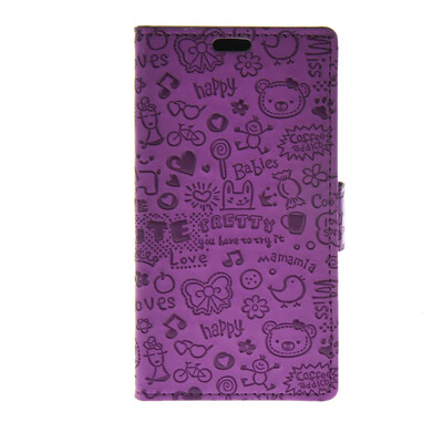 

MOONCASE Cute Little Witch Leather Side Flip Wallet Card Holder Stand Pouch Case Cover for Huawei Ascend Y635 Purple