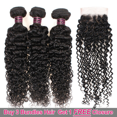 

Ishow Hair Biggest Sale Buy 3 Bundles Kinky Curly Hair Get 1 Free Lace Closure