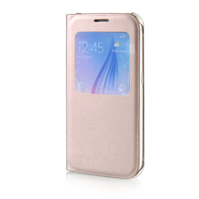 

MOONCASE High grade Leather Side Flip Pouch Shell Back ЧЕХОЛ ДЛЯ Samsung Galaxy S6 Gold