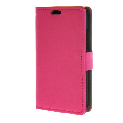 

MOONCASE Litch Skin Leather Card Slot Wallet Bracket Back Case Cover for Huawei Ascend Y360 Hotpink