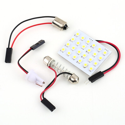 

12 В постоянного тока 24 SMD LED автомобилей Интерьер Свет панели Авто Лампа с 3 адаптерами