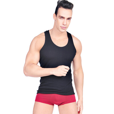 

Jingdong supermarket] Langsha men's vest stretch solid color sports casual shirt fashion thread cotton vest white 185