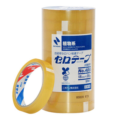 

NICHIBAN Japan imported Miqibang 405 plant environmental protection transparent tape 10 volumes 18mm 35 meters office stationery industrial test sealing