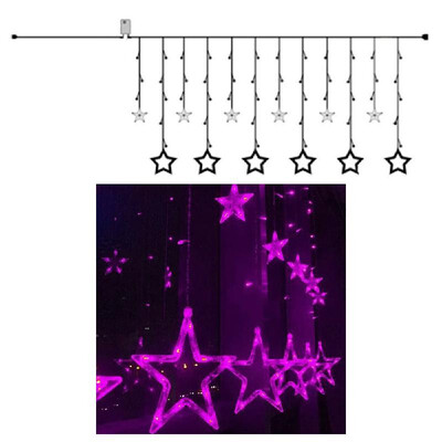 

2019 New Party Decoration 108 Bulbs LED 25M Indoor Outdoor Party Christmas Tree Garden Yard Fence Lamp Holiday Pentacle Curtain T