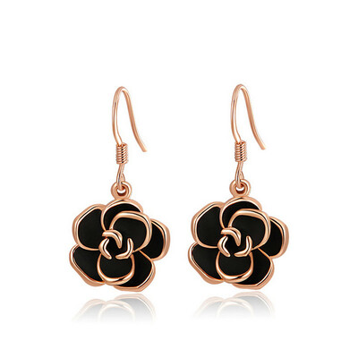 

Yoursfs® 18k rose позолоченные вырос цветок сережку женщин моды ухо хук украшения