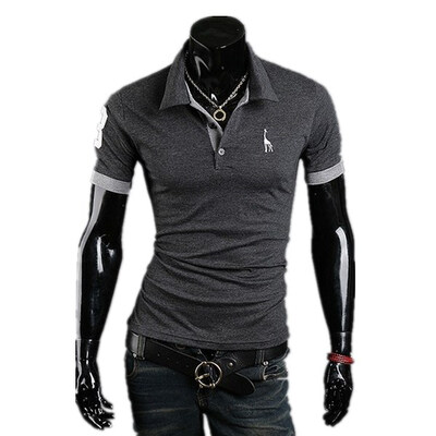 

Zogaa New Men's POLO Shirt Deer Embroidery Short Sleeve Slim