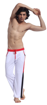 

Mooncolour Men's Low Rise Mesh Long Sports Pants Front Tie Rope with Pockets Style