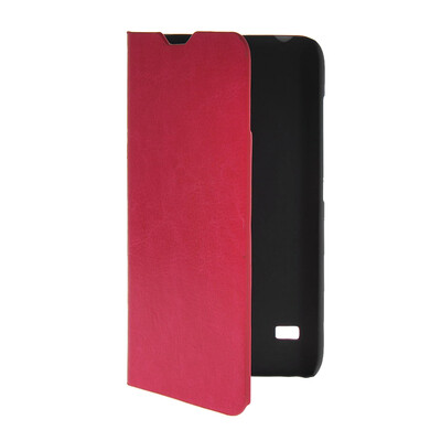 

MOONCASE Slim Leather Side Flip Wallet Card Slot Pouch with Kickstand Shell Back Case Cover for Huawei Ascend Y550 Hot pink