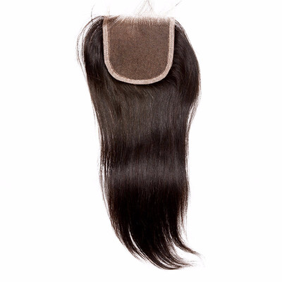 

4x4 Bleached Knots Lace Closure Brazilian Human Hair with Baby Hair Straight Dolago