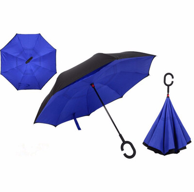 

dropshipping Windproof Reverse Folding Double Layer Inverted Umbrella Self Stand umbrella rain women high quality 2018 car