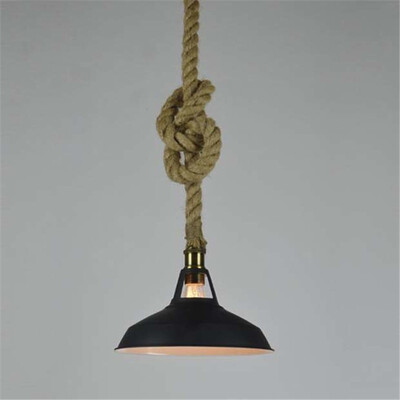

Baycheer HL421219 Matte Black 1 Light Warehouse LED Pendant Light with Rope Hanging Chain