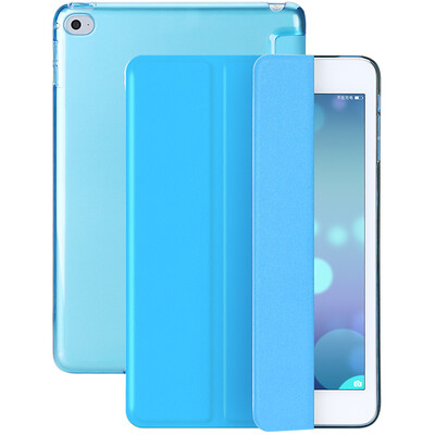 

BIAZE Apple iPad Air2 protective cover iPad6 Tablet PC protection shell Light&drop protection Intelligent sleep three fold leather sets Youth series PB12-sky blue