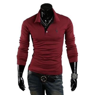 

Zogaa New Mens POLO Shirt Embroidery Fawn Slim