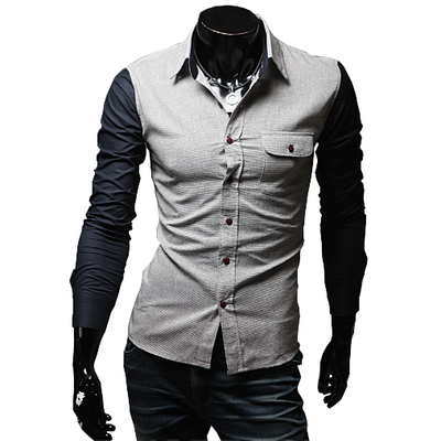 

zogaa новую мужскую рубашку соответствие цветов и тонкие длинные рукава