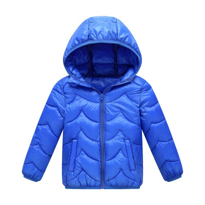 

2018 Winter outwear Girls Waves Quilted Lightweight Jacket for Boys Colors Hooded toddler Autumn Cotton Padded Coats 3 4 5 6 years